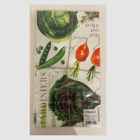 Michel Design Works Table Runner 60" x 16.5" Vegetable Garden - Picture 2 of 3